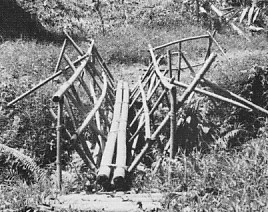 Footbridge with tied rail 